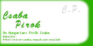 csaba pirok business card